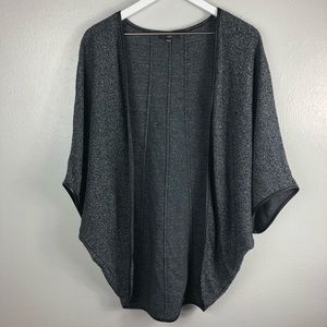 Tart Heathered Black Poncho Cardigan